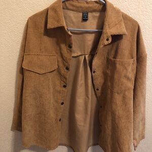 Boho Indie western Corduroy camel shacket